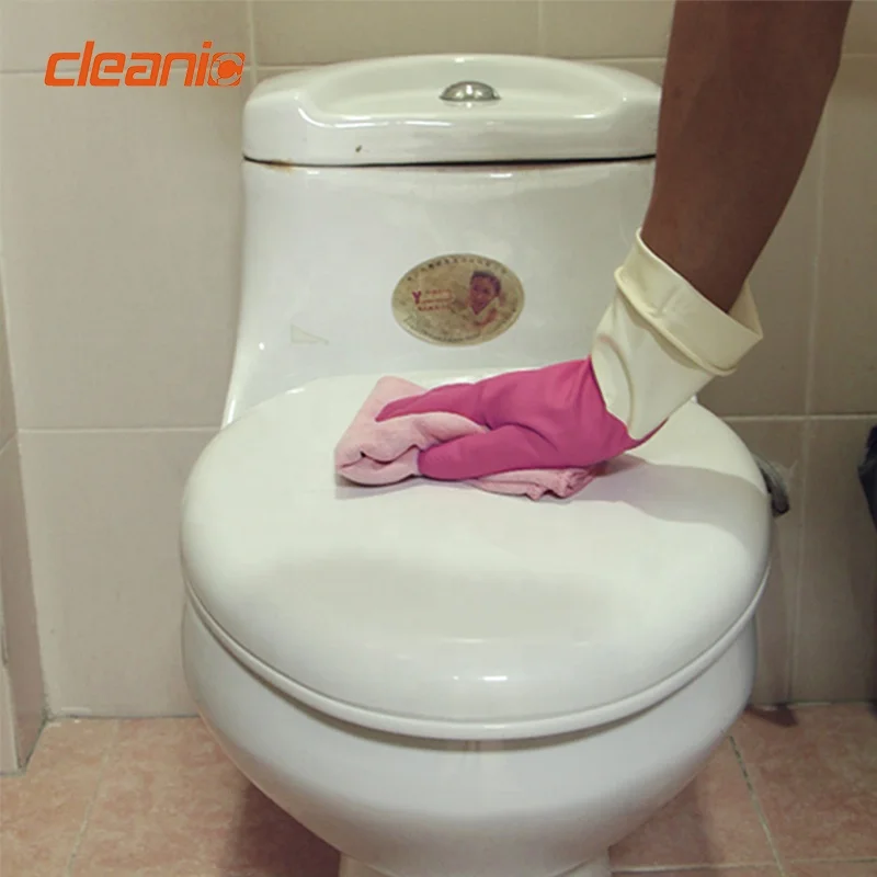Multipurpose non toxic waterproof reusable janitorial dishwashing gloves for toilet cleaning and cloth washing