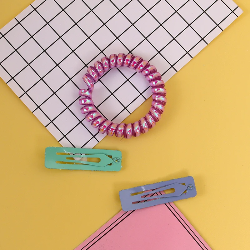 Women Fashion Acetic Acid Hair Clips Hair Accessories Elegant Golden Flakes Geometric Hollow Acetate Hair Clip