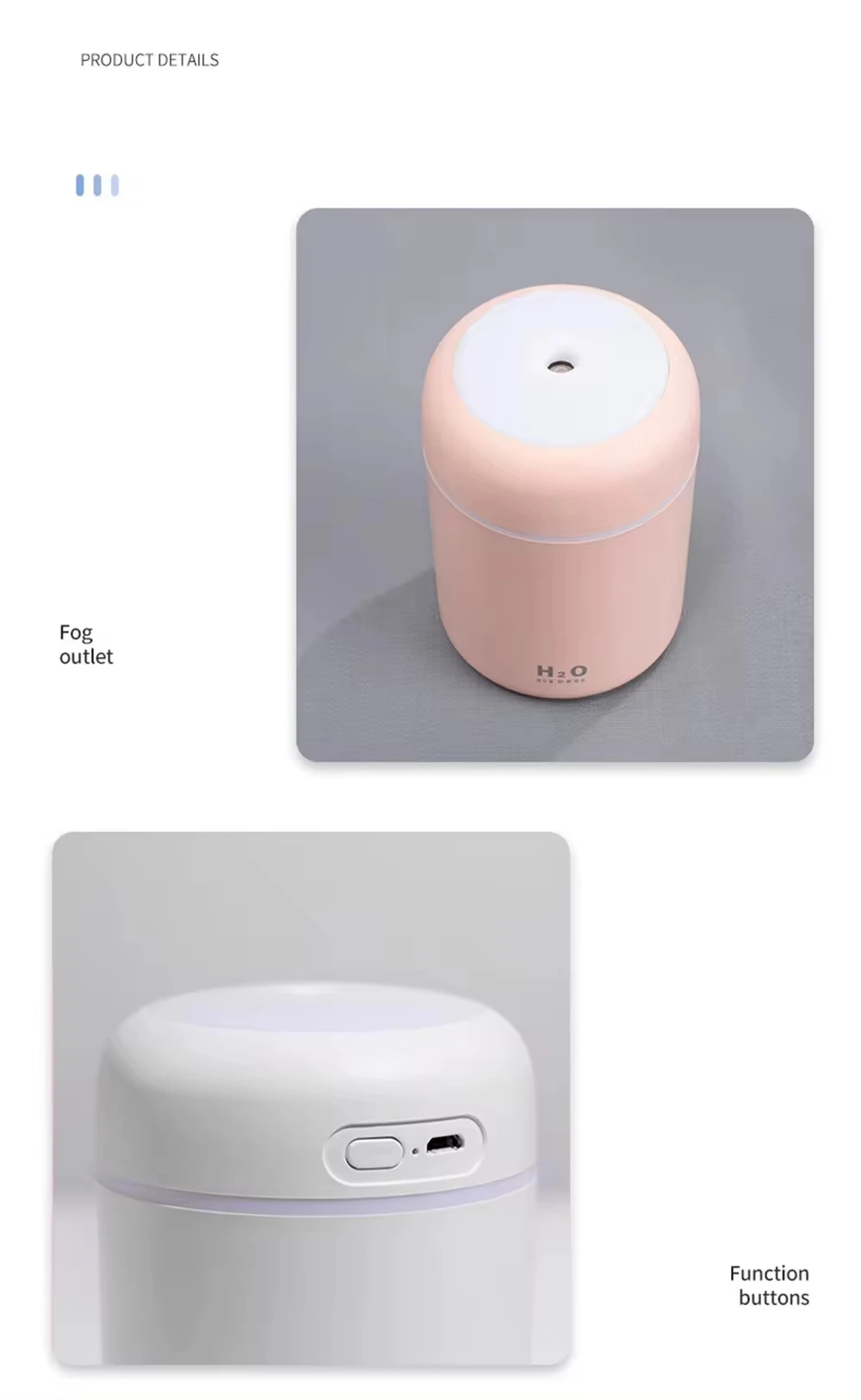 H2o Humidifier For Home Bedroom LED Light Mini 300ml H2O Spray Mist Humidificador Essential Oil Diffuser Car USB Air Humidifier