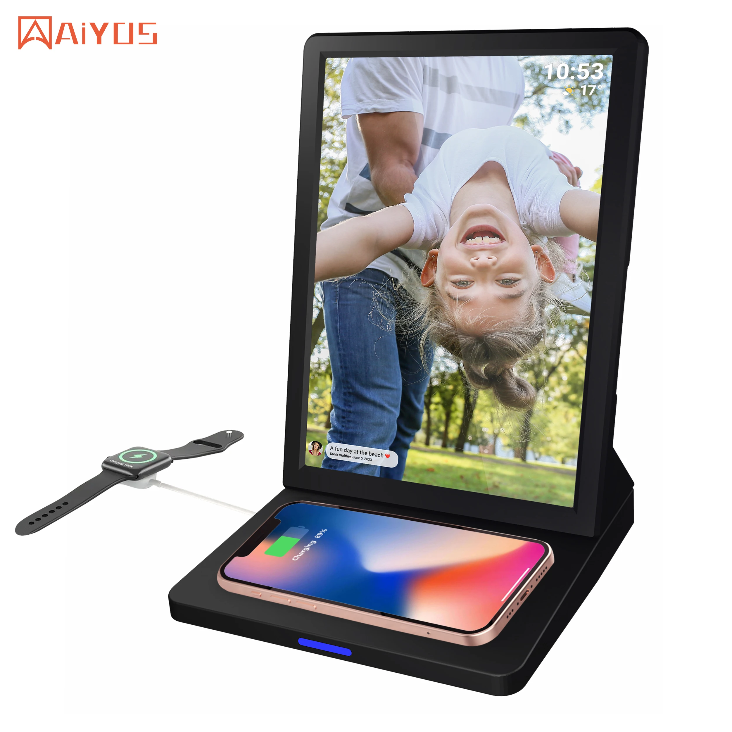 9.7inch android digital signage display with wireless charge wifi digital photo frame with touch panel