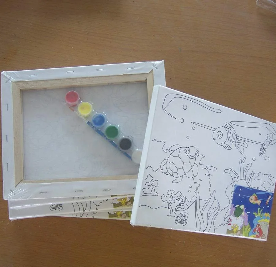 Oil painting stretched canvas blank painting canvas,DIY canvas art for kids