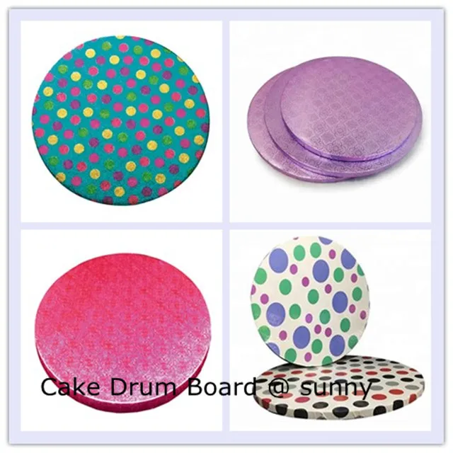 10inch Christmas Round Cake Boards With Foil and Xmas Design Holly Grease Proof 1/2' Drums for Birthday Cakes Party