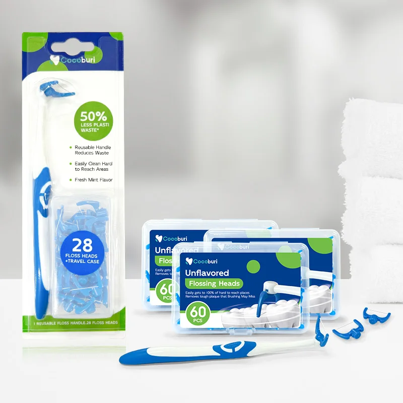 2024 New Arrival Y shape dental floss holders dental floss pick with Replacement Dental Floss Picks