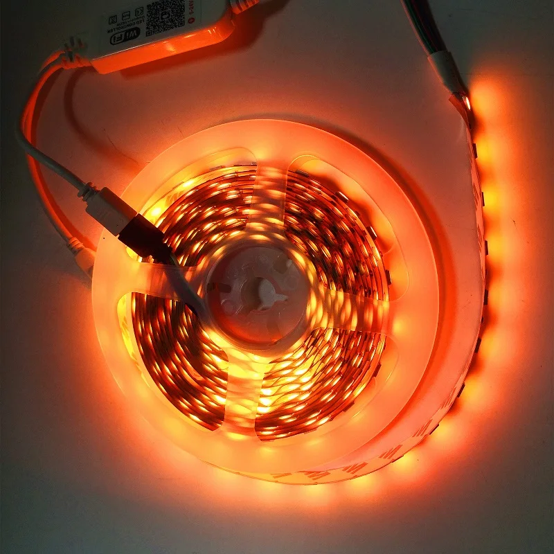 60LEDS per meter 5meter per roll 12VDC Waterproof IP65 Color Changeable LED 5050 RGB WIFI Controller Strip Light smart strip lights
