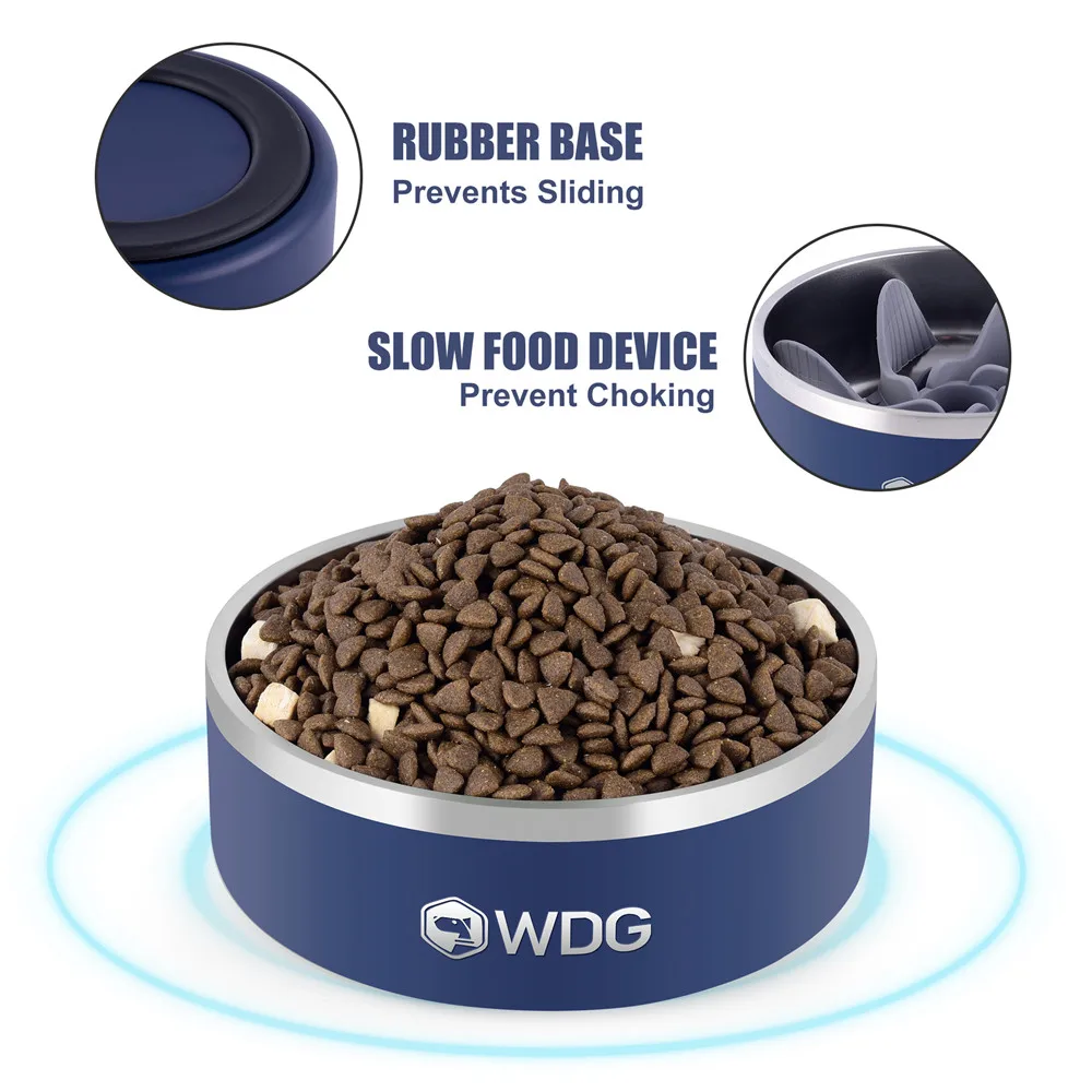 Stainless Steel Dog Bowl Insulated Pet Bowl Feeders Cat Water Basin