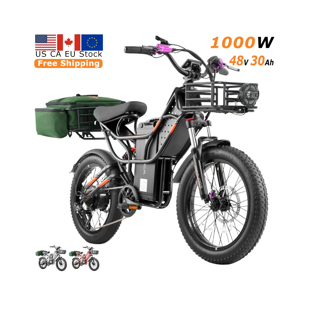 Eahora Cupid Cargo 1000W US EU CA Stock Velo Fatbike Ebike Electric Fat Tire Mountain E Hybrid Road Dirt Bike Bicycle Adult