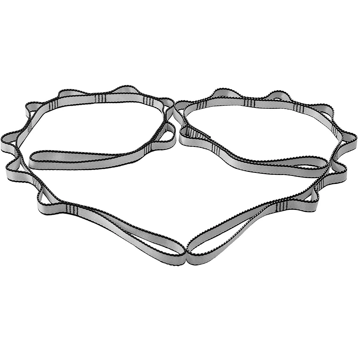 BSCI factory custom Climbing Strap Nylon webbing Adjustable Strap Rope 8 loops Yoga Extend Belt Daisy Chain