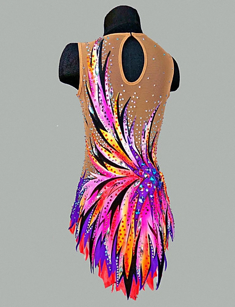 LIUHUO Gymnastics leotards women girls ballroom dance dresses Ice Skating Rhythmic Gymnastics Figure