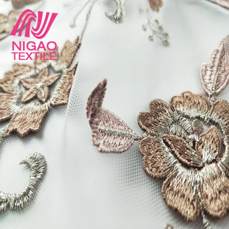 Новый дизайн, 3d цветочное кружево, тюль, вышитая ткань для платья