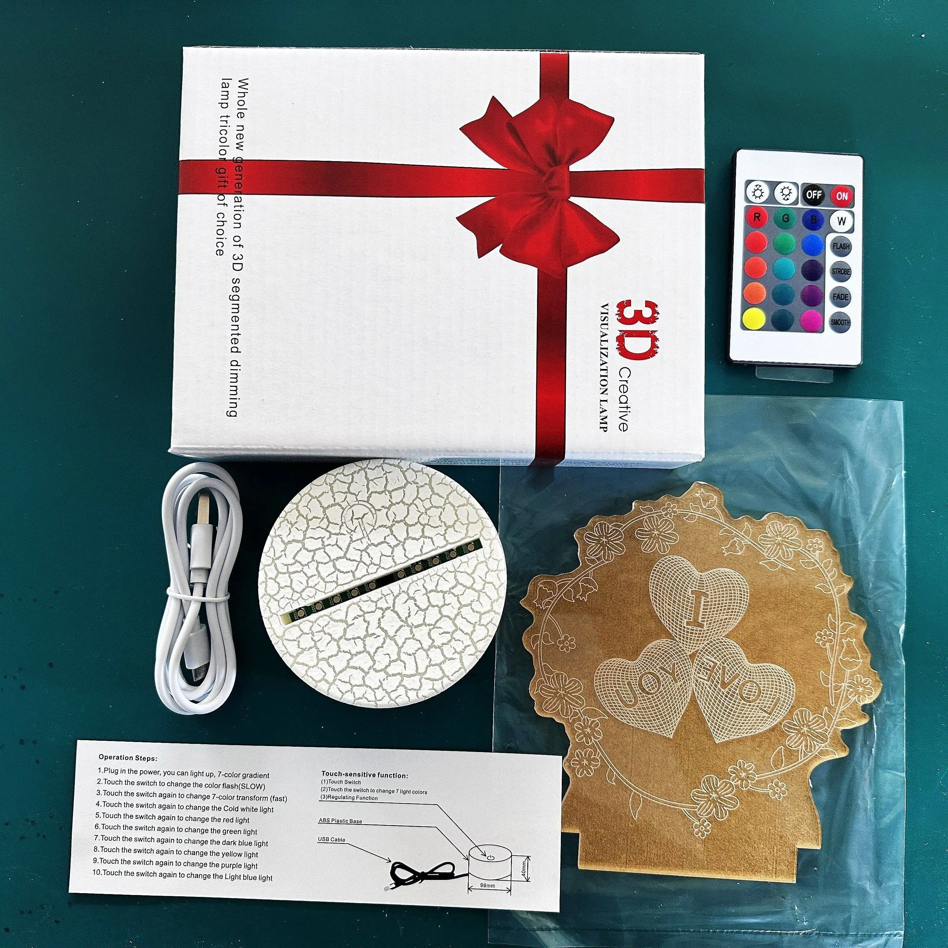 Magical Dream 16-Color Mode LED Night Light 3D Optical Illusion Football Player Lamp with Remote Control Perfect Gift Boys Girls