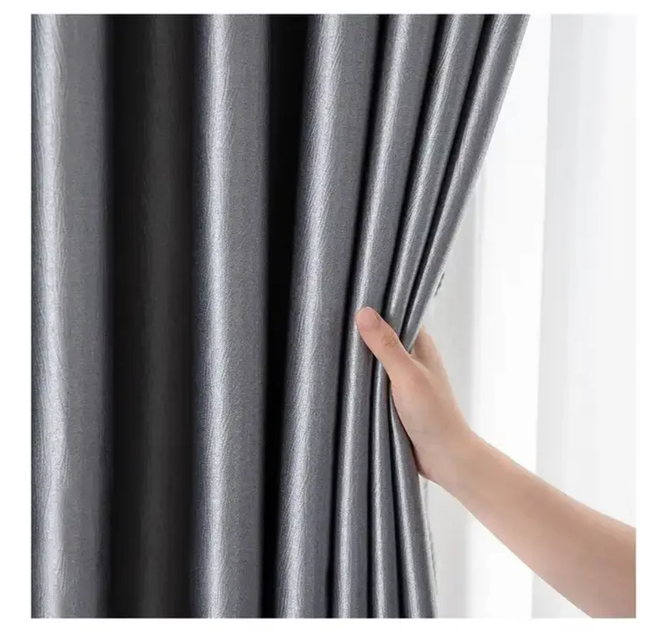 Home Decor Textile Manual Double open polyester blackout Deluxe living room fabric curtain fabric with voile