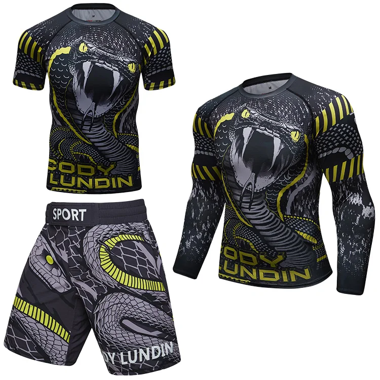oem design mma rashguard set full sublimation bjj rash guard mma shorts