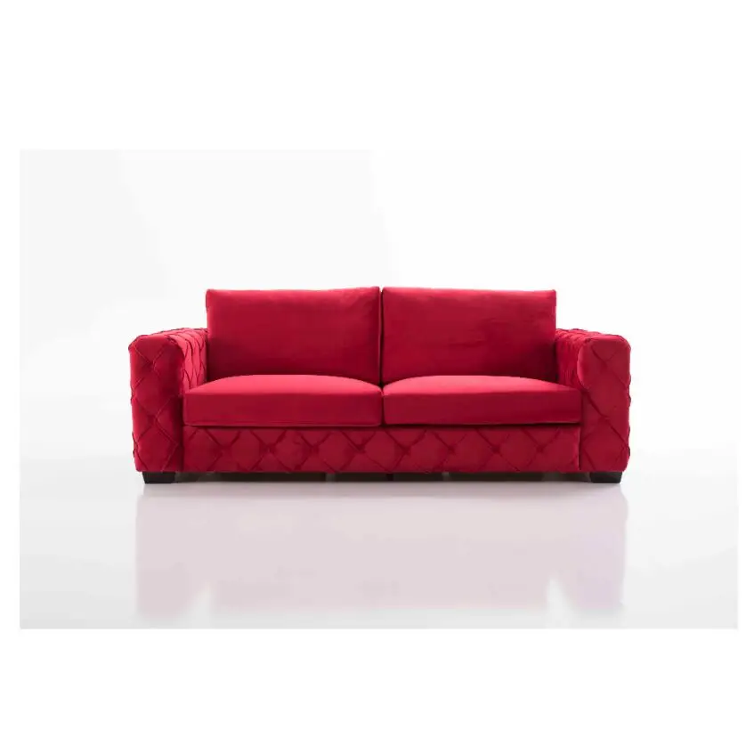 Factory direct Wholesale High quality red color luxury sectional 3seater velvet sofa modern living room furniture