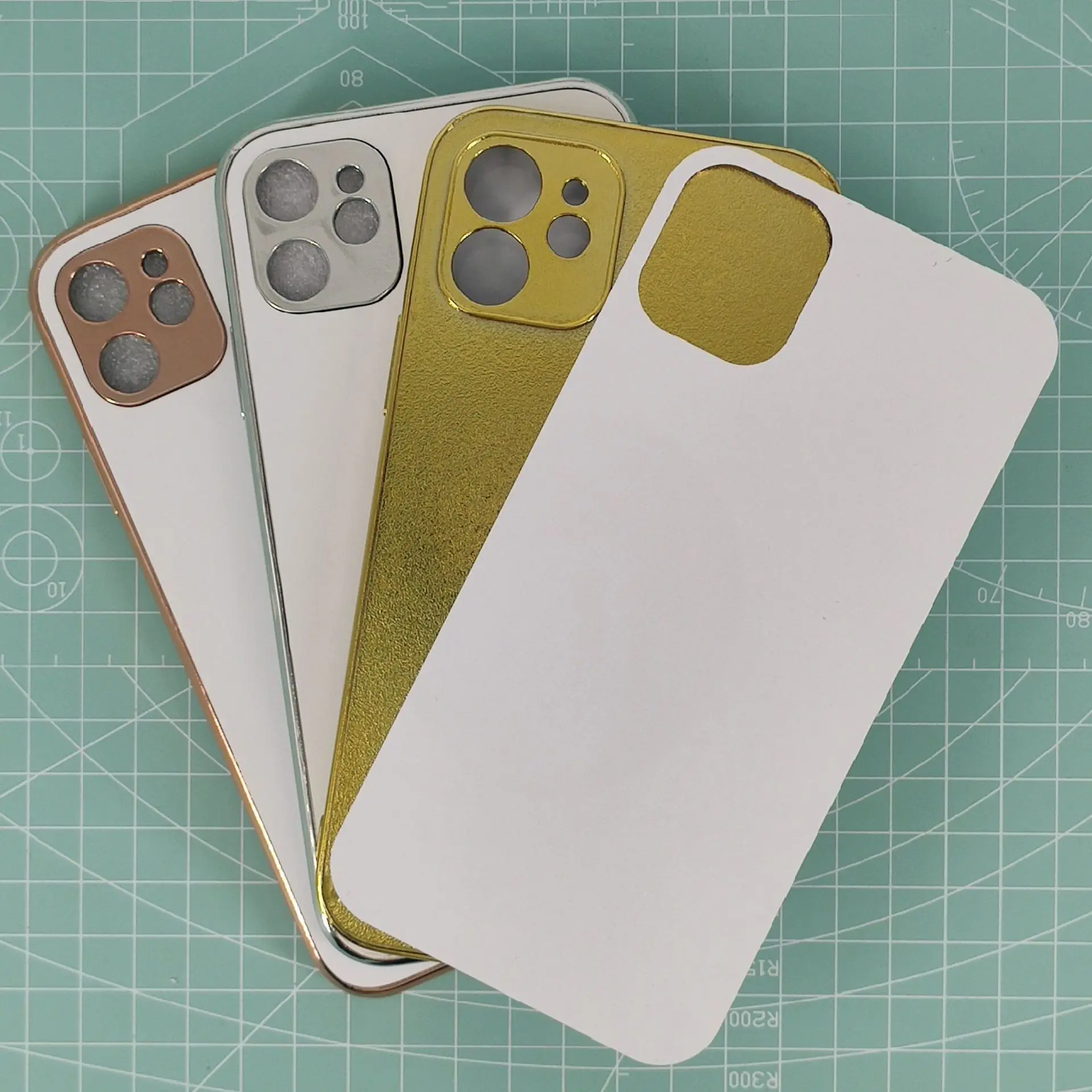 Wholesale 2D TPU Cover Sublimation Cellphone Case for iPhone 13 Pro Electroplate 2D Blank Sublimation Phone Cases Gold