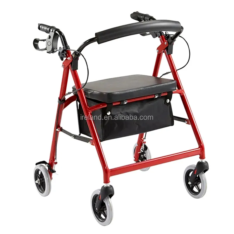 Steel Frame Walker Rollator Shopping Cart Rehabilitation Walking Aid for the elderly
