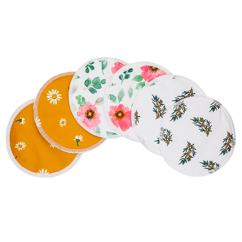 New arrival reusable 6 piece set nursing breast pads Washable bamboo breast pads with Laundry Bag