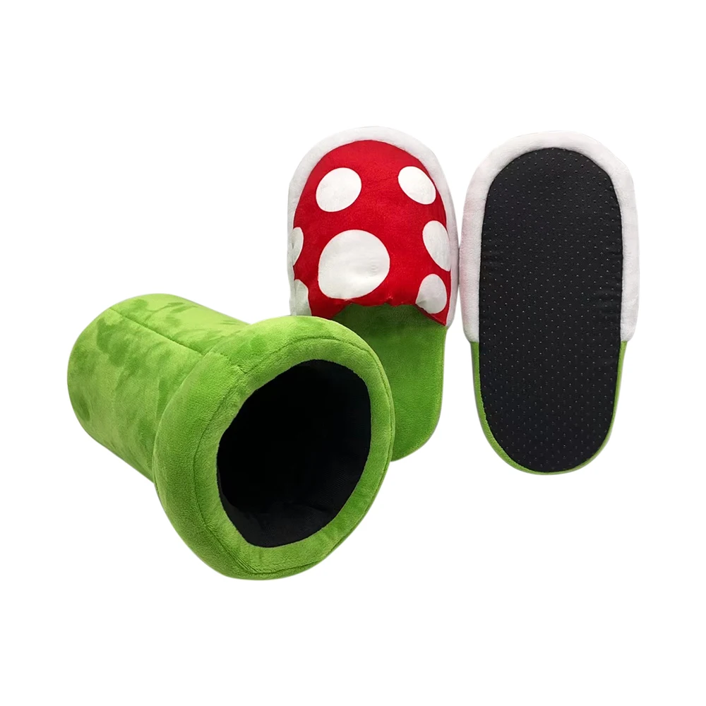 Piranha Flower Personalized Plush Slippers Unisex Winter Cartoon Creative Plush Mushroom Custom Plush Slipper