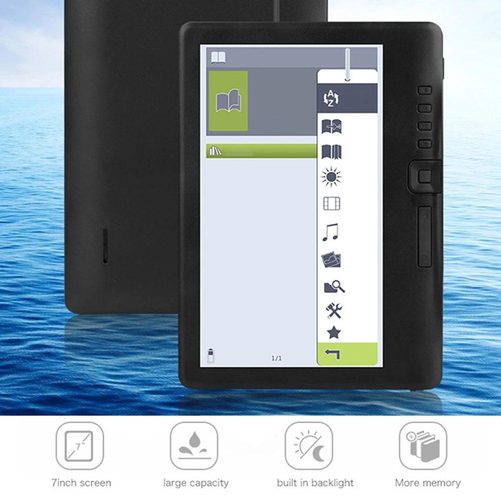 7 Inch Color Screen E-Book Reader Video MP3 Music Player