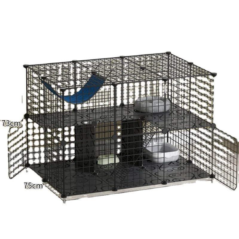 Pet large folding wire pet cages for large dog cat house metal dog crate rabbit animal cage