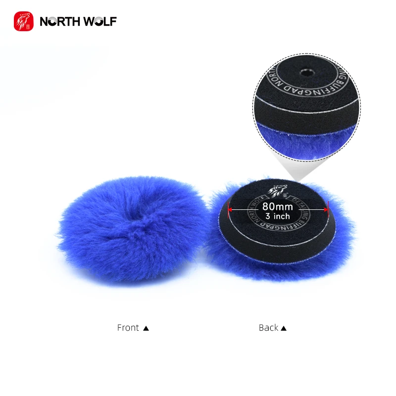 North Wolf OEM 3-дюймовая синяя полировальная подушка для ремонта царапин шерстяная полировки автомобиля