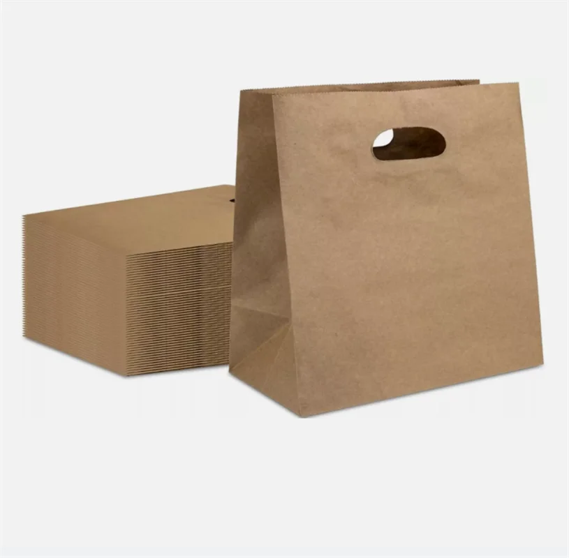 Senang02 Cheap Wholesale  Customizedized Wide Bottom Printing Machine Food Manufacture Shopping White Kraft Paper Bag