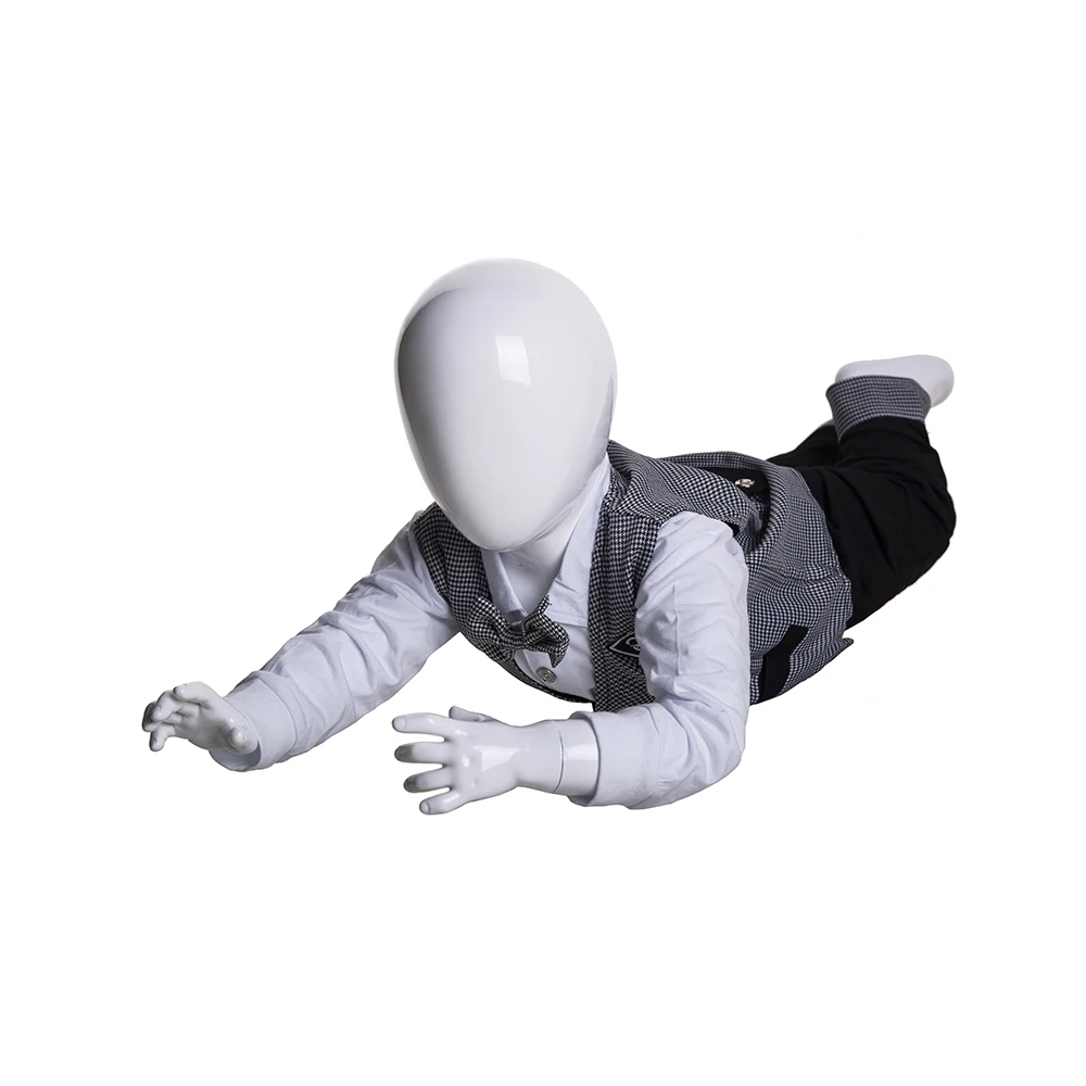 MIU2 Cute baby mannequin with egg head baby on tummy mannequin for display baby cloth mannequins doll for sale