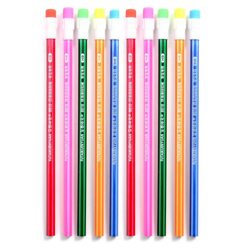 Wholesale Cartoon Rubber Tip Pencil Log Hb Elementary School Sketch With Rubber Pencil Learning Office Stationery Wholesale