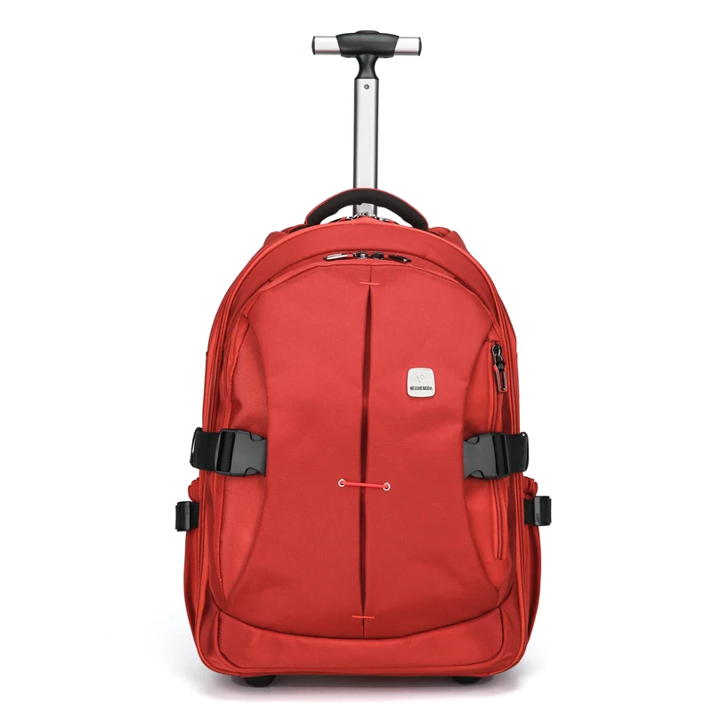 Multi-function roller laptop backpack trolley bag pull rod luggage backpack hand push schoolbag 2024