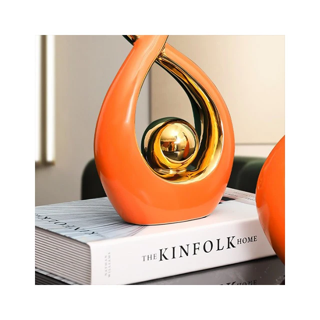 Luxury Ceramic Decoration Abstract Sculpture Figurines for Interior Living Room European Abstract Sculpture
