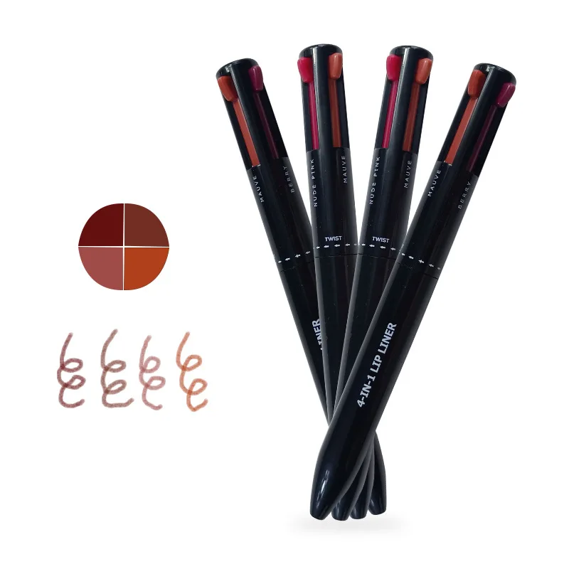 Private Label Long Lasting Full Face 4in1 Makeup Pen Lip Eye Highlighter 4 Colors Makeup Pencil