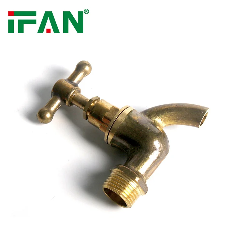 IFAN Factory Forged Copper Bib Cock Outdoor Brass Water Tap Garden Gold Color Faucet