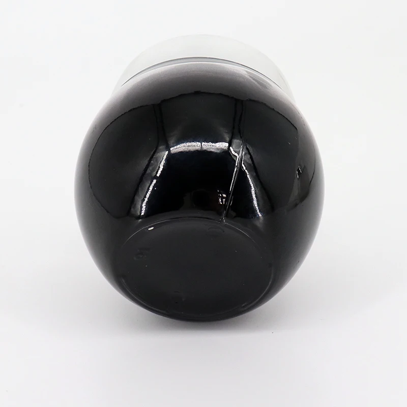 Luxury 1oz 2oz 4oz 8oz Frosted Black White Empty Face Cream Container Round Glass Cosmetic Jar with Black White Silver Lid