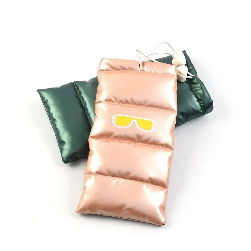 wholesale cheap  cotton  thick Waterproof Custom Synthetic Down Sunglasses Bags Drawstring Soft Eyeglasses phone Glasses Pouch