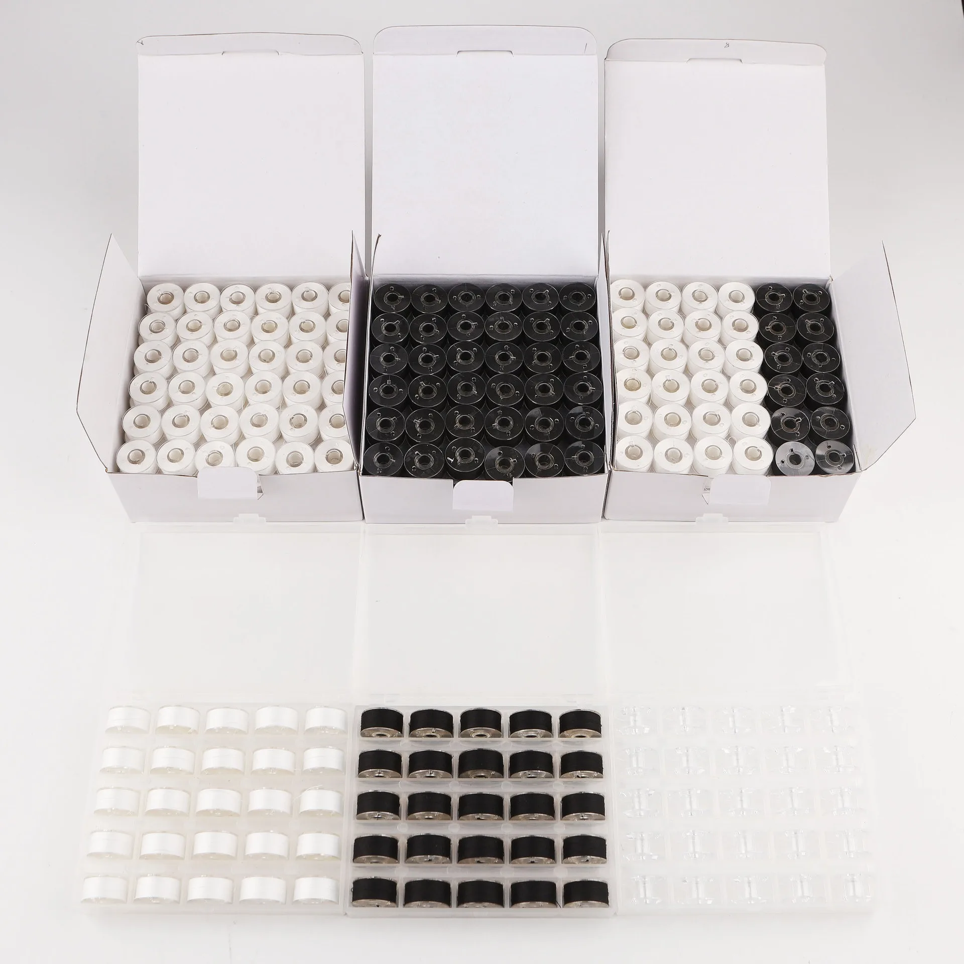 Type A Plastic Sided Pre-wound Bobbins Polyester Thread For All Embroidery Machine Thread 75d/2