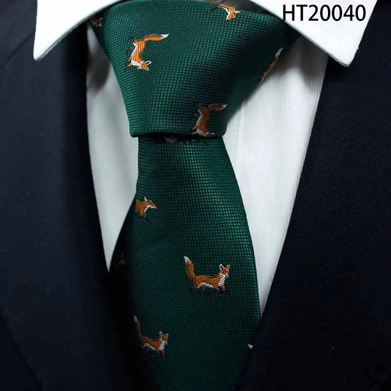 Skinny Woven Polyester Duck Fox Elephant Goose Squirrel Bird Polyester Men Ties