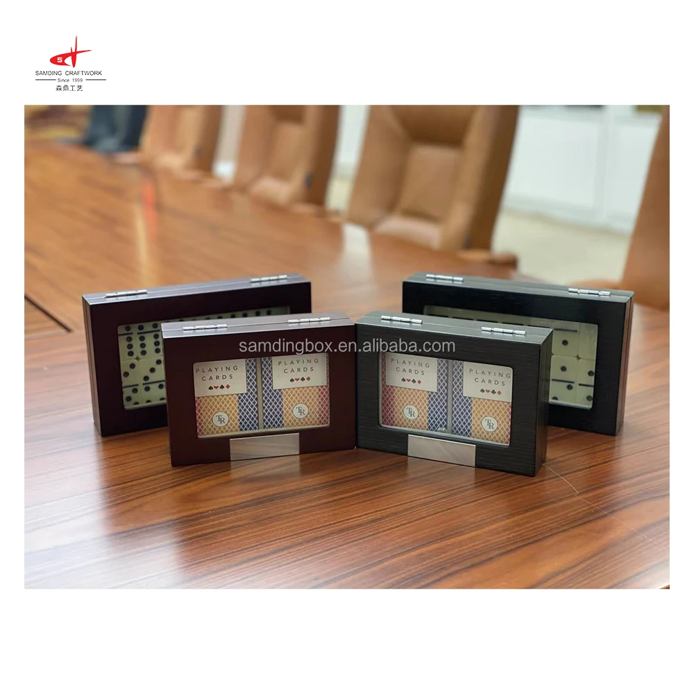 Samding Ivory Domino Sets 28Pcs Wooden Customs Printed Domino Set Domino Wooden Box