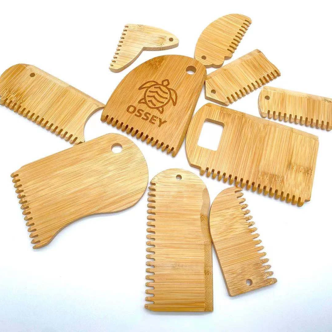 Popular Design Surfboard Wax Comb, Bamboo Surf Wax Comb, Bamboo Surfing Wax Comb