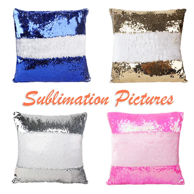 Home Decoration Sublimation Pillow Case Blank Print Magic Two Sided Sequin Custom Cushion Pillow Cover
