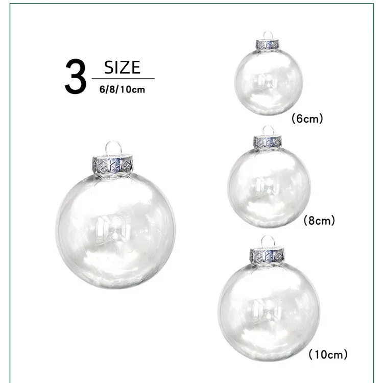 Wholesale Ornament Christmas Crystal Ball Clear Transparent Christmas ball