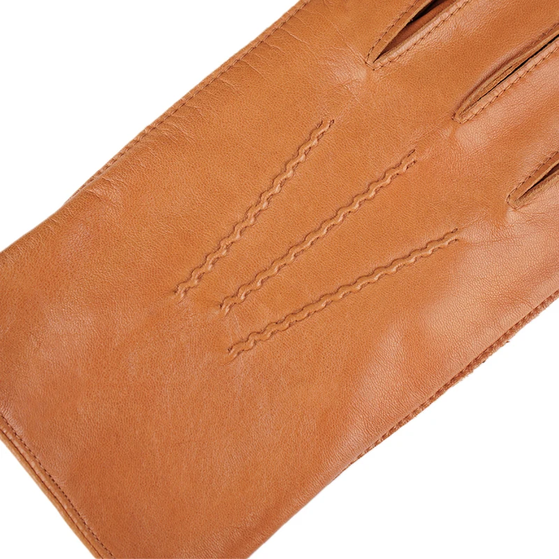 Fashion Classic Sheepskin Touchscreen  Driving Leather Gloves Men Winter Gloves Warm Wool Lined Black Brown