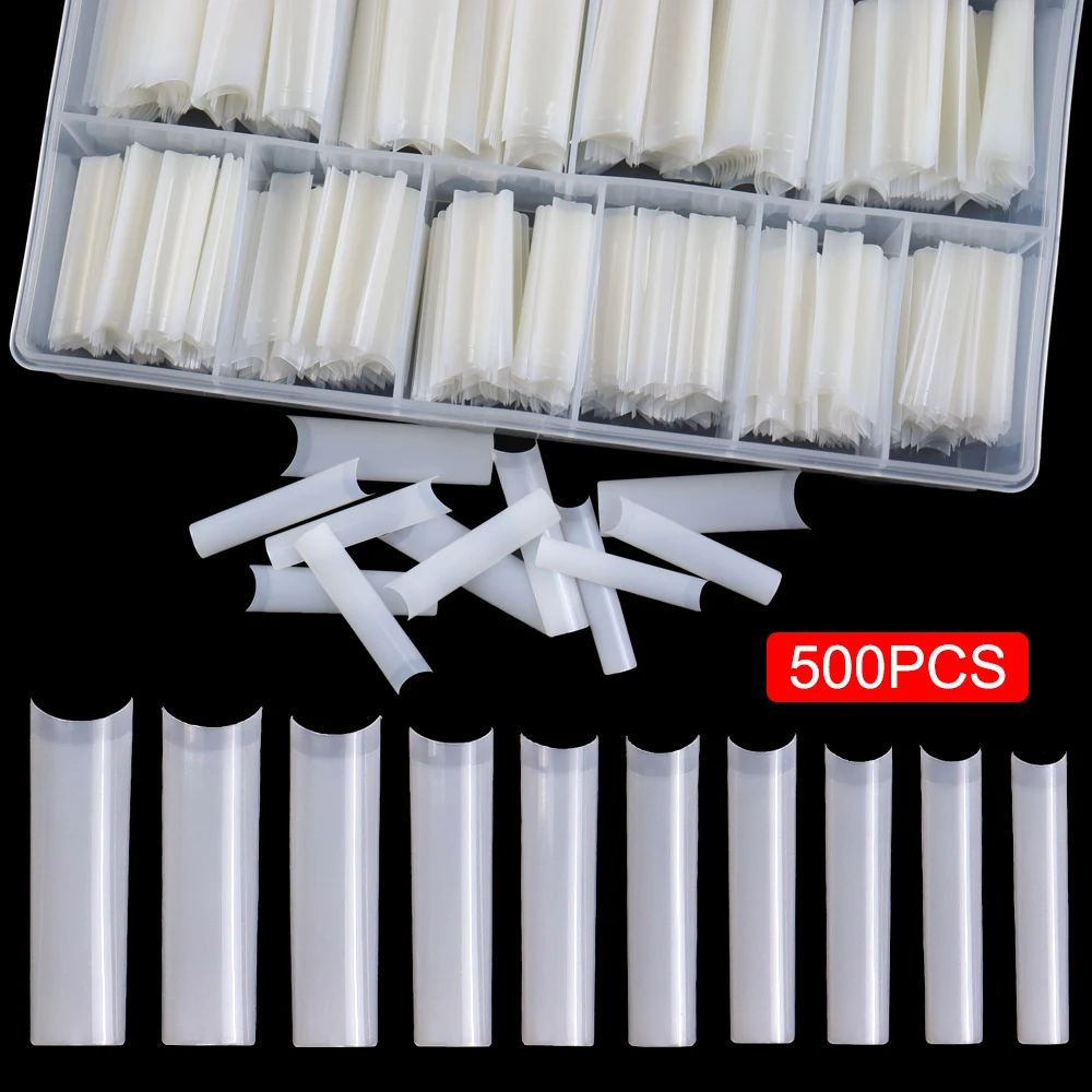 500 шт. накладные прозрачные ногти