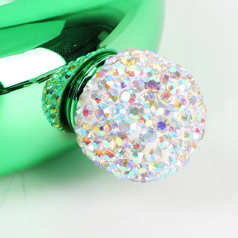 
new style 3.5 oz Colorful Bracelet Shaped Stainless Steel Liquor Alcohol Flask Round Wine Bottle Hip Flask with diamond lid 