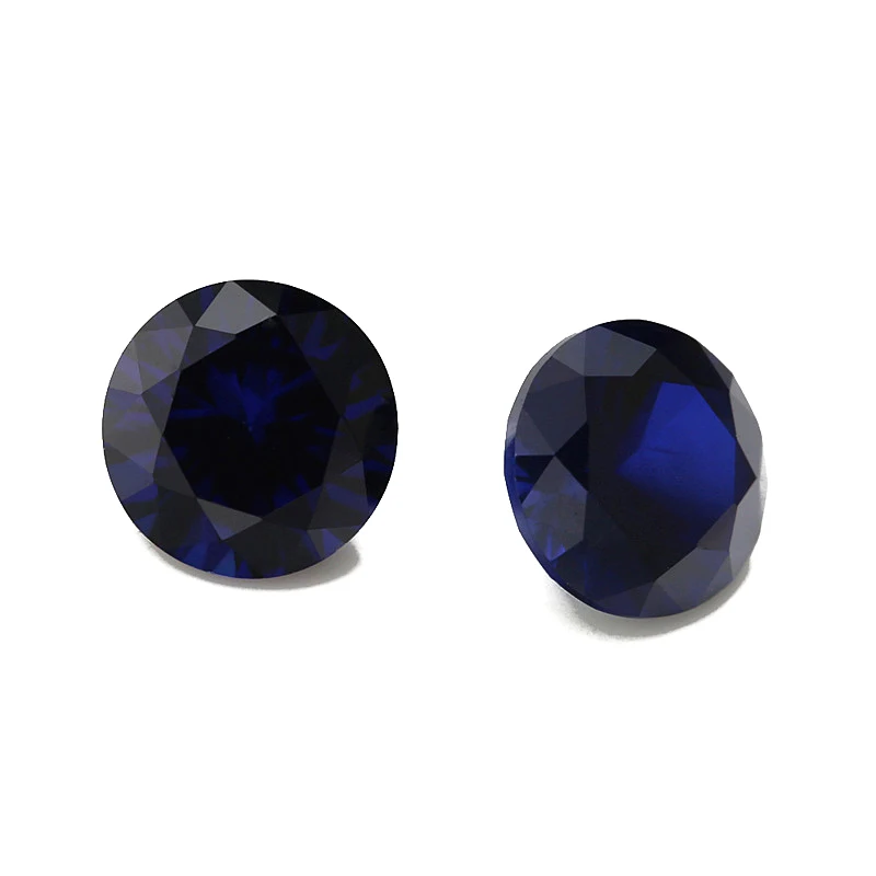 High Quality Loose Gemstone 32# 33# 34# Sapphire Round Cut 3mm-10mm Blue Corundum Gemstone