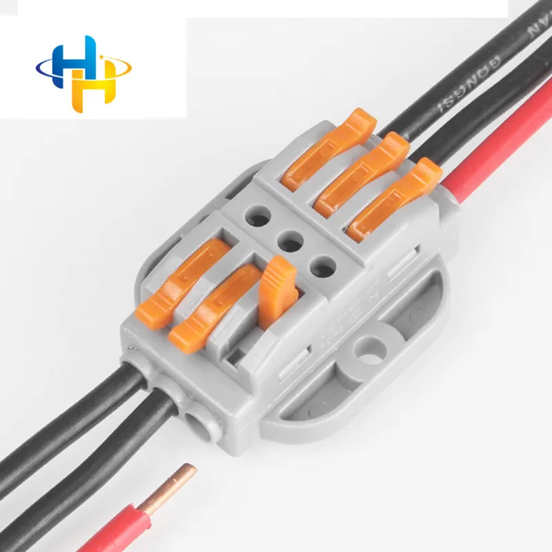 universal 3 channels Lever Wire Splitter Quick connection terminal MINI Wire Connector Push In terminal block