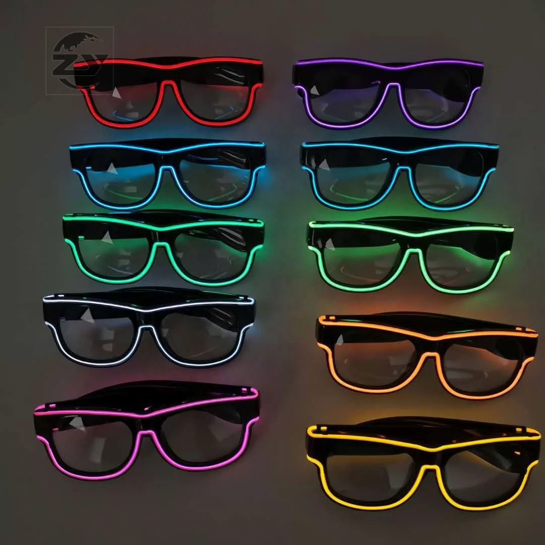 Хэллоуин Рождество беспроводные неоновые светящиеся очки мигающие светодиодные USB перезаряжаемые для вечеринок