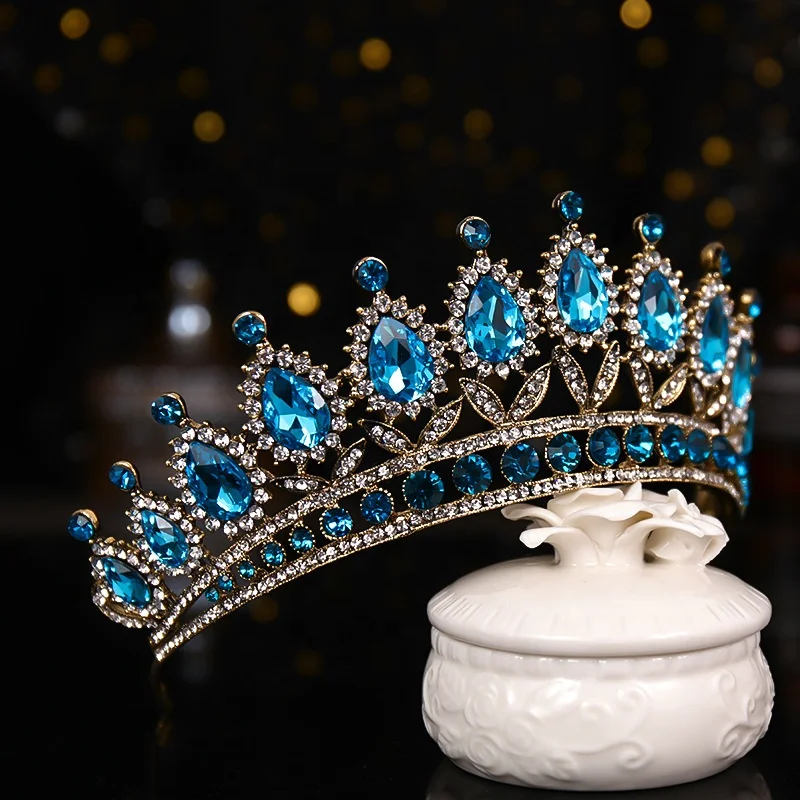Wholesale of European and American Wedding Accessories Crown Crystal Hair Bands Hot Selling Wedding Bride Baroque Tiaras Crown
