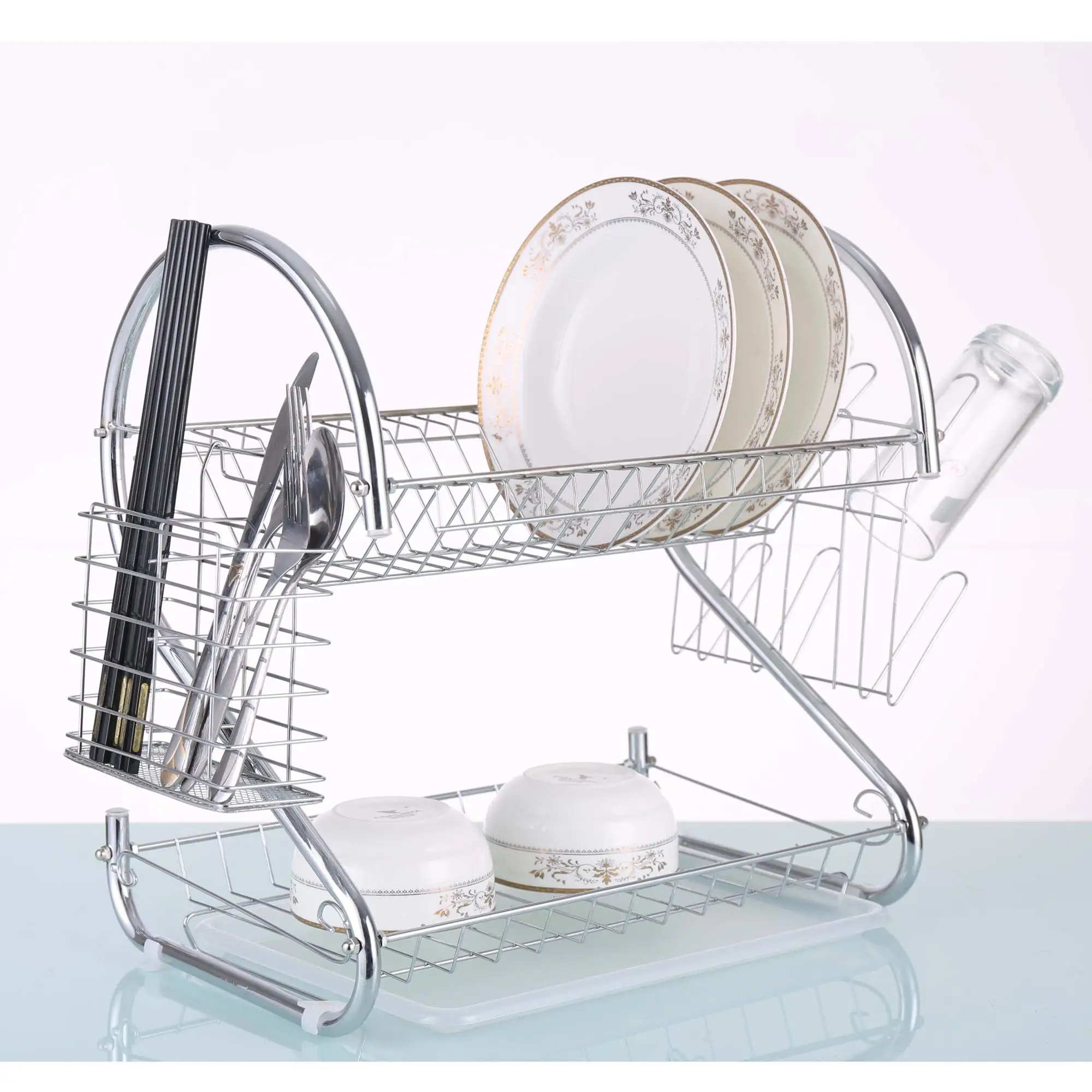 household storage adjustable dish dish rack for kitchen