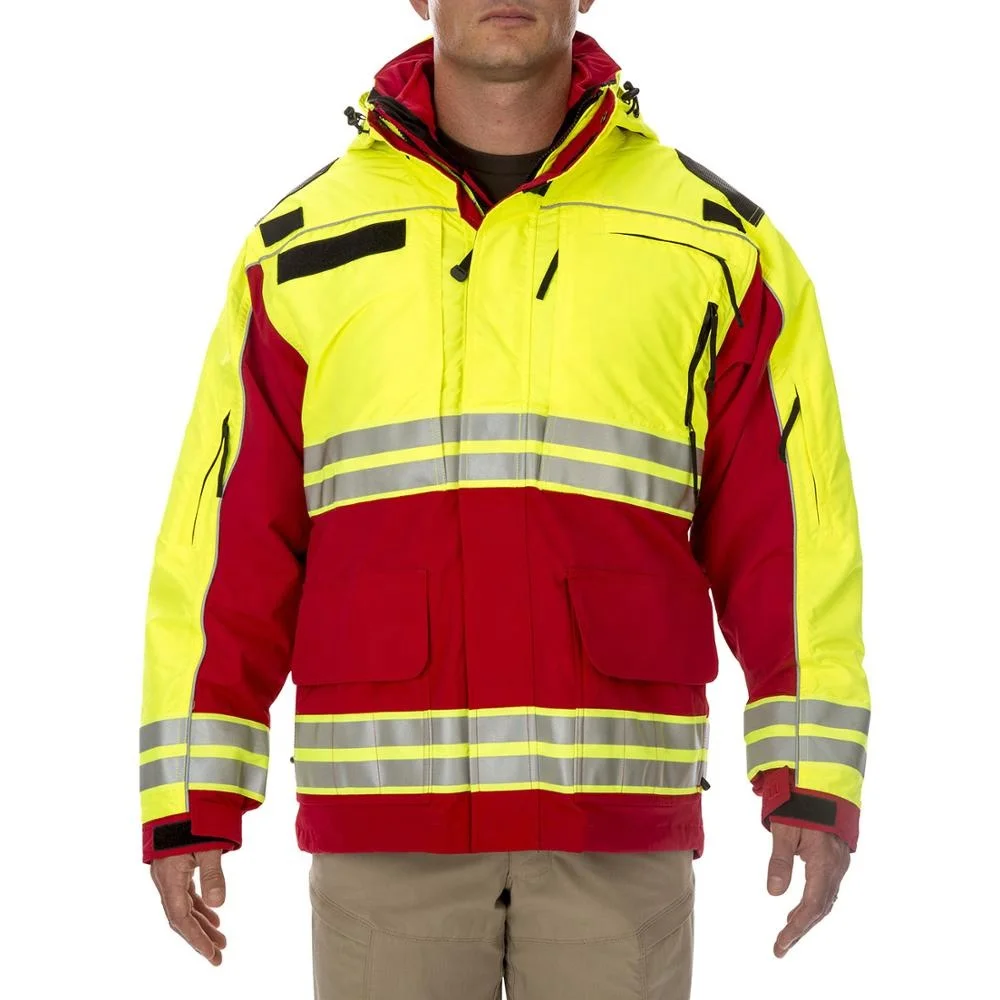 OEM Mens Hi-Viz Safety Jacket Hi Visibility Working Jacket Reflective Parka