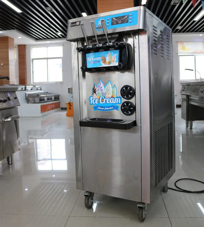 Commercial 3 Nozzles Soft Ice Cream Machine Ice Cream Making Machine.