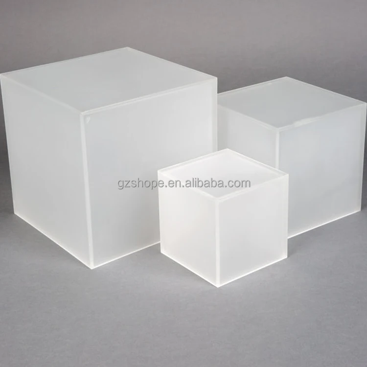 SHP Plinths Display Set Acrylic Food Risers White Buffet  Display Acrylic Stand For Food Acrylic Display Table